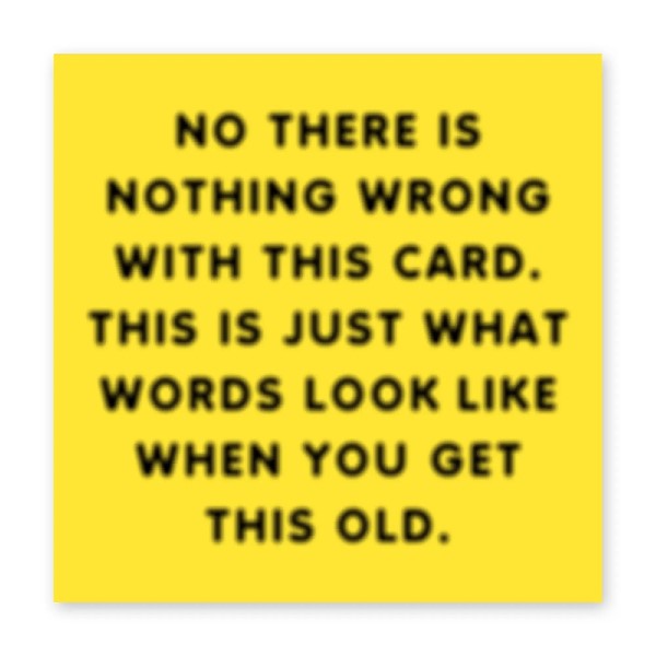 Blurry Words Birthday Card