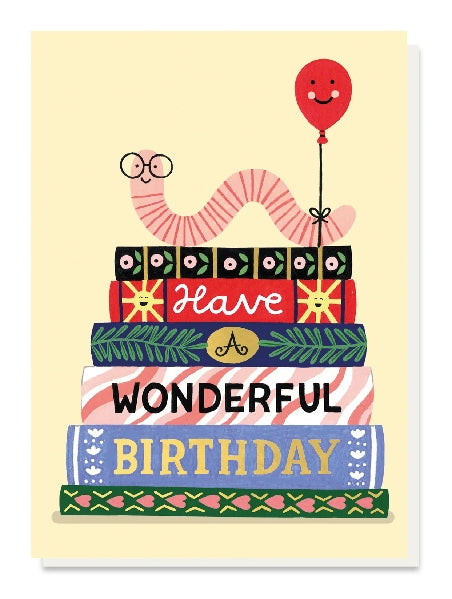 Bookworm Birthday Card