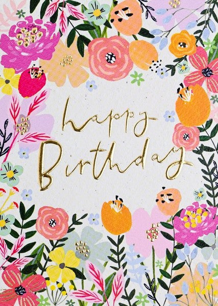 Bright Florals Birthday Card