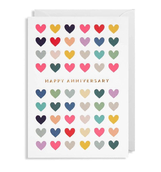 Bright Hearts Anniversary Card