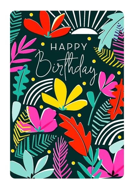 Jungle Flowers Birthday Card