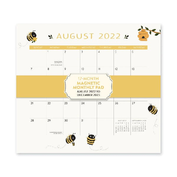 Studio Oh! 2023 17-Month Magnetic Monthly Pad | Buzzy Bees