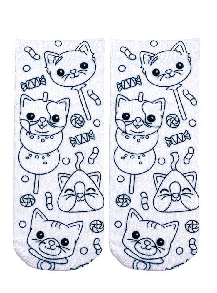 Living Royal Kids Colouring Socks | Candy Cat