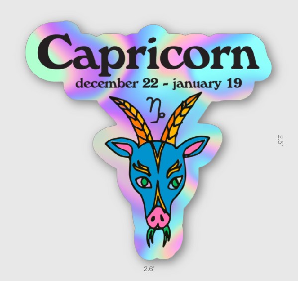 Ash & Chess Horoscope Sticker | Capricorn