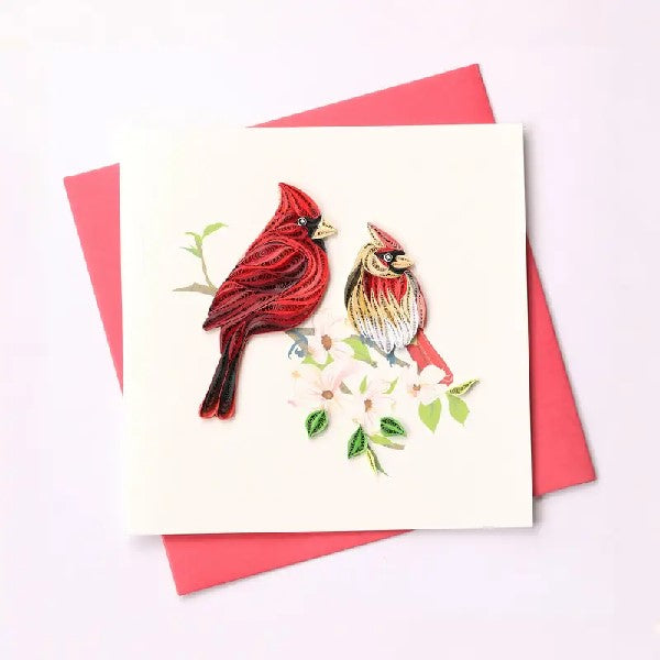 Cardinal Couple Quilling Blank Art Card