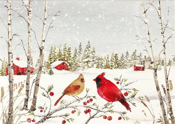 Cardinals In Winter Boxed Holiday Cards