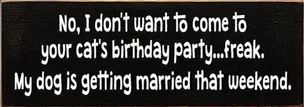 Cat's Birthday Wooden Sign (Black)