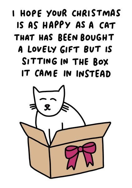 Cat In A Box Holiday Card