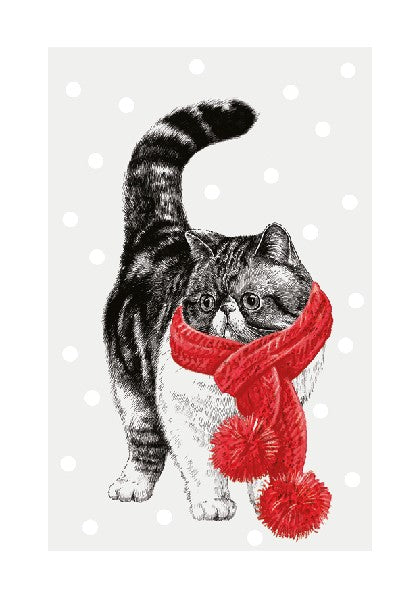 Scarf Cat Holiday Card