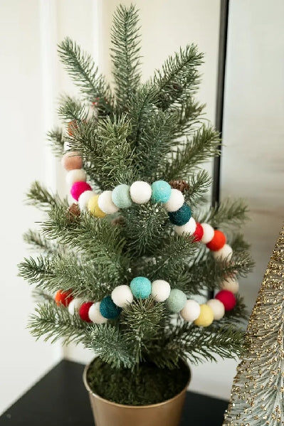 Cheery Village Wool Ball Garland
