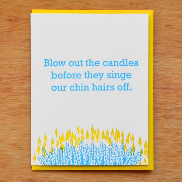 Chin Hairs Birthday Card