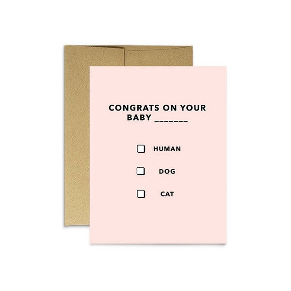 Multiple Choice Baby Card