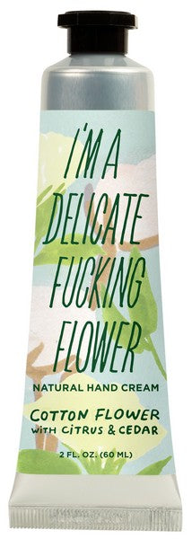 Blue Q Delicate Fucking Flower Hand Cream | Cotton Flower