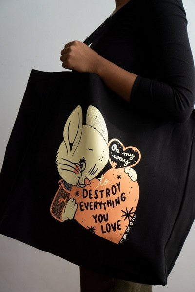 Stay Home Club XL Tote | Destroy Bunny