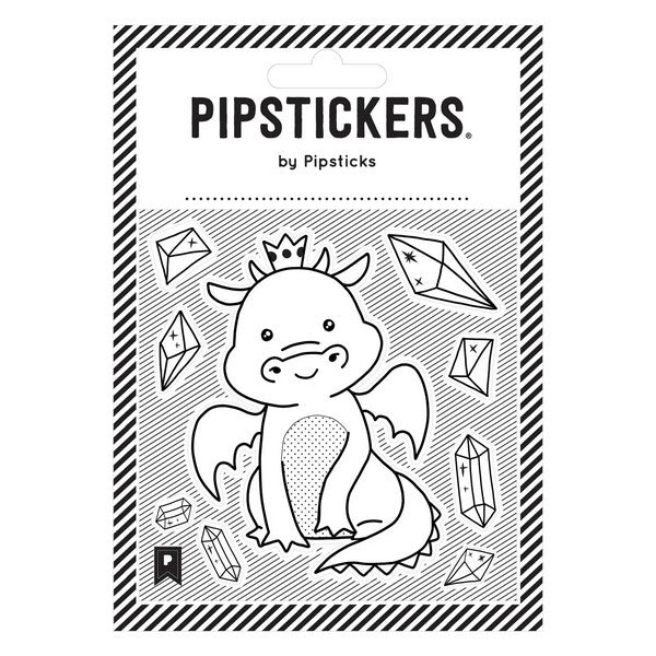 Pipsticks Colour-In Sticker | Kawaii Dragon