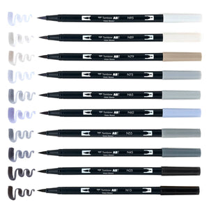 Tombow Grayscale Brush Pen Set