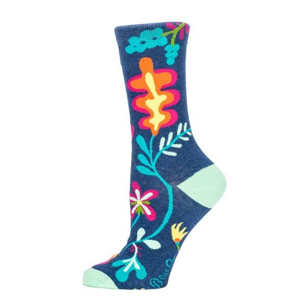 Blue Q Women's Crew Sock Delicate Fucking Flower | The Gifted Type