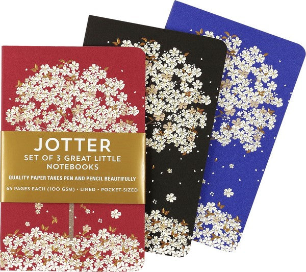 Set of 3 Falling Blossoms Jotter Notebooks