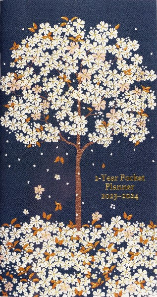 Peter Pauper 2-Year Pocket Planner | 2023-2024 Falling Blossoms