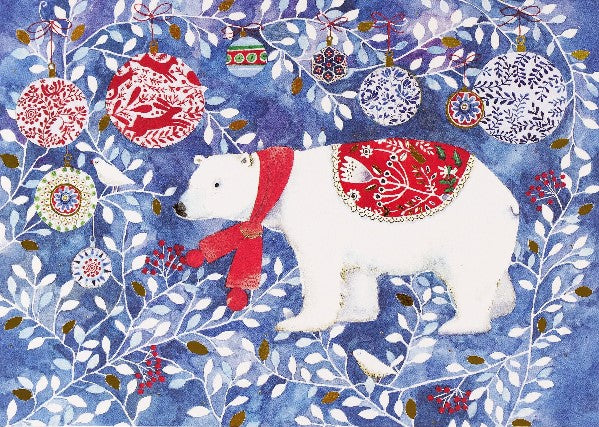 Festive Polar Bear Boxed Holiday Cards