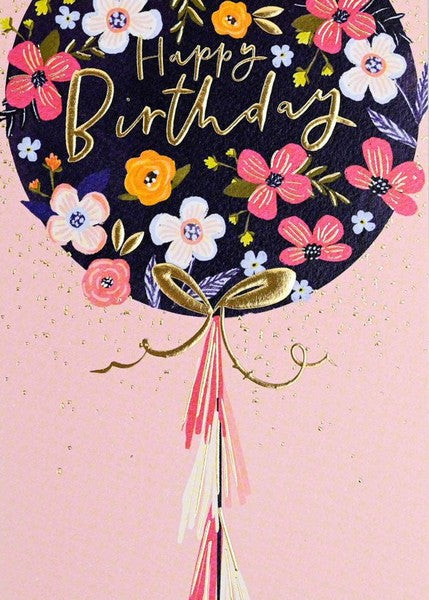 Floral Balloon Birthday Card