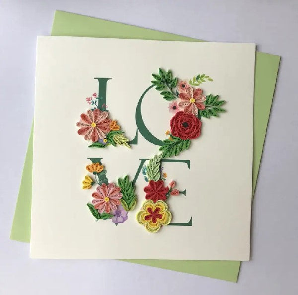 Floral Love Quilling Blank Art Card
