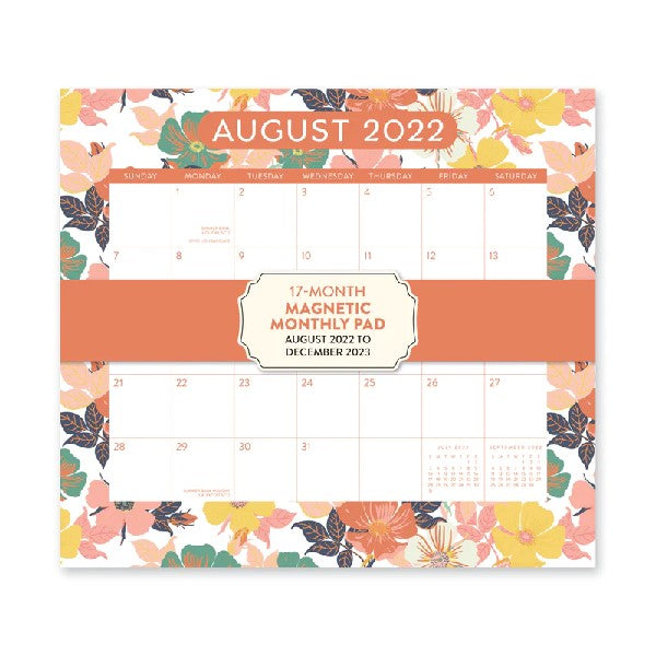 Studio Oh! 2023 17-Month Magnetic Monthly Pad | Flower Shoppe