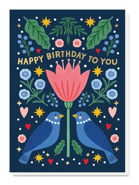 Folk Pattern Birthday Card