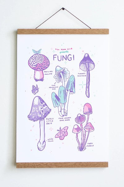 Stay Home Club 12 x 18 Art Print | Fungi