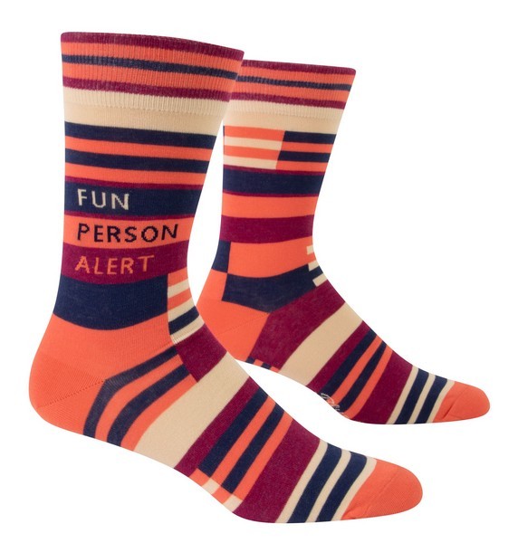 Blue Q Men's Crew Socks | Fun Person Alert