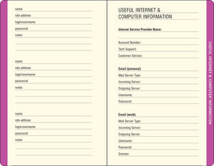 Galaxy Small Internet Address & Password Logbook