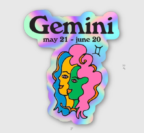 Ash & Chess Horoscope Sticker | Gemini