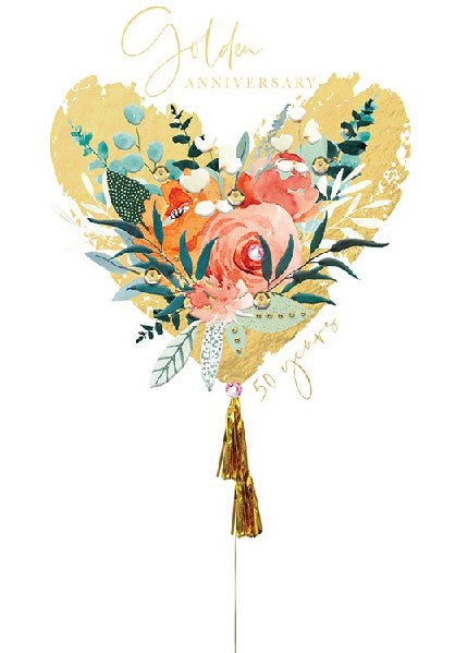 Golden Anniversary Heart Card