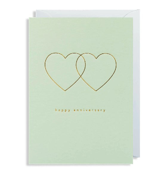 Gold Hearts Anniversary Card