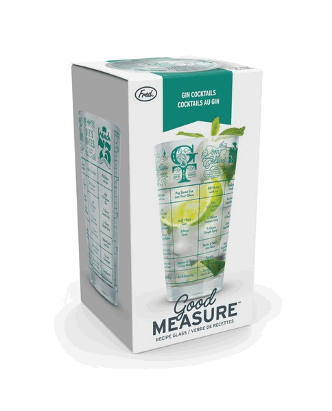 Fred & Friends Good Measure Cocktail Recipe Glass | Gin