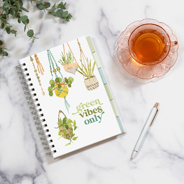 Studio Oh! Tabbed Spiral Notebook | Green Vibes Only