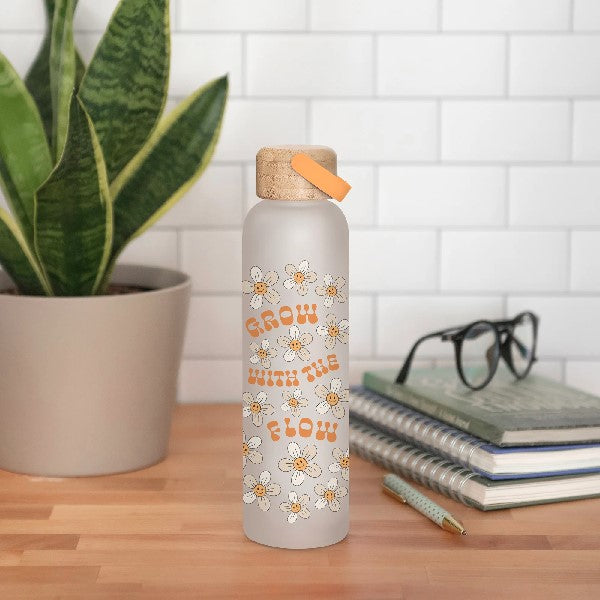 Reusable Glass Water Bottle | Grow With The Flow