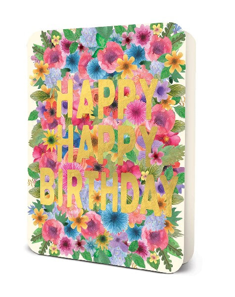 Happy Happy Birthday Floral Card