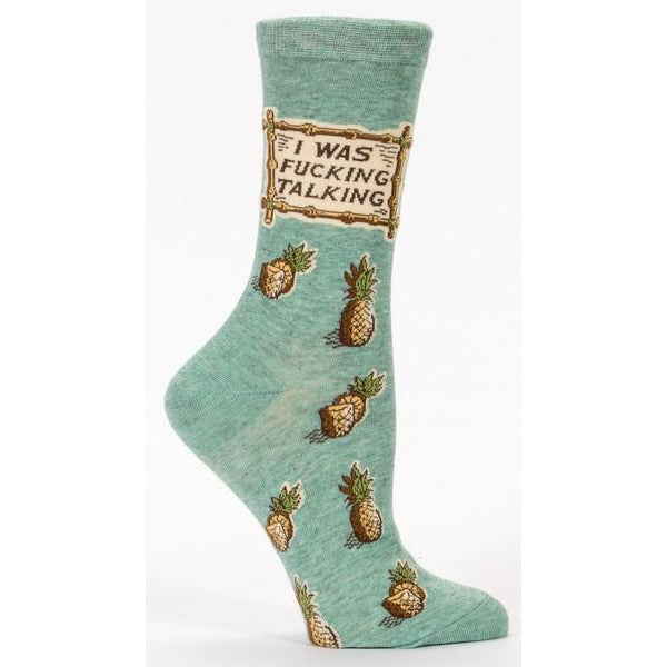 Blue Q Women's Crew Socks | I Was Fucking Talking