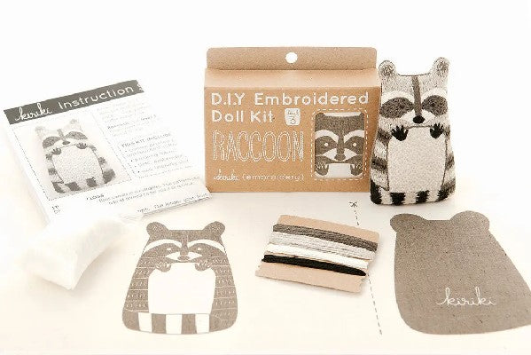 Kiriki Press Embroidery Kit | Raccoon