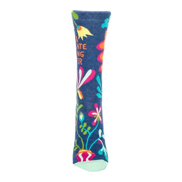 Blue Q Women's Crew Sock Delicate Fucking Flower | The Gifted Type