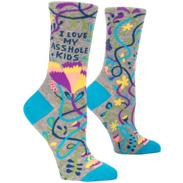 Blue Q Women's Crew Socks | I Love My Kids