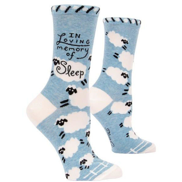 Blue Q Women's Crew Socks | In Loving Memory Of Sleep