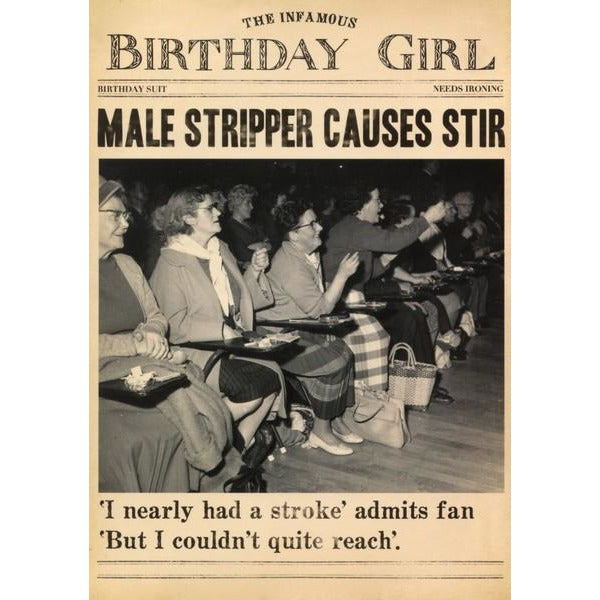 Male Stripper Birthday Card