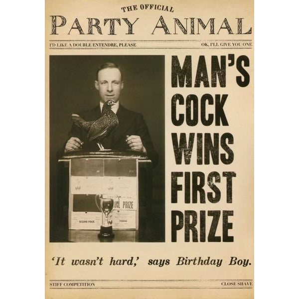Man's Cock Birthday Card