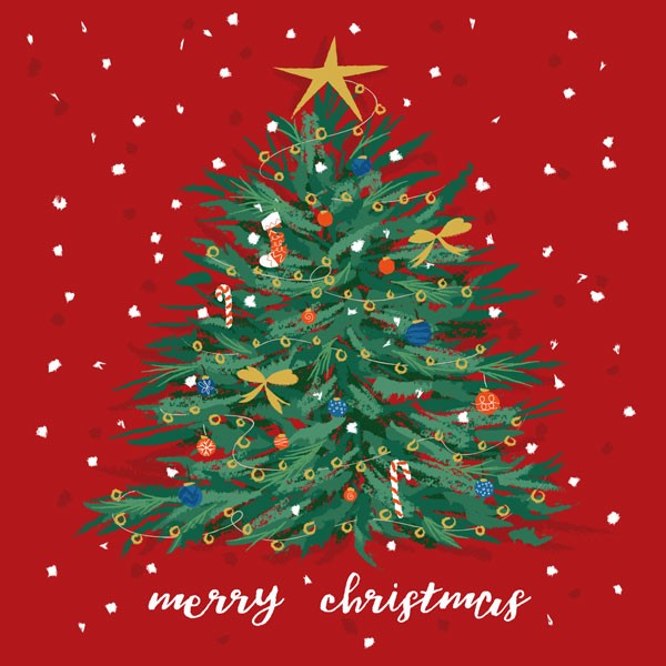 Christmas Tree Holiday Card Pack/6