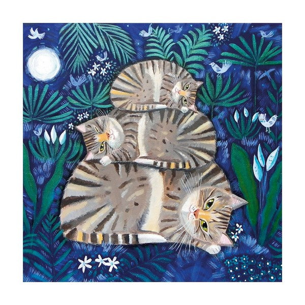 Moonlight Cat Nap Blank Art Card