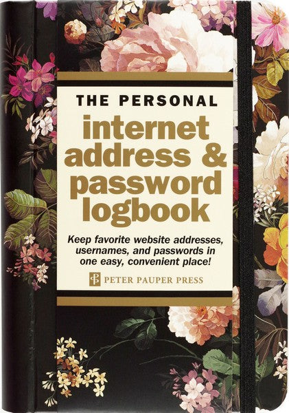 Midnight Floral Small Internet Address & Password Logbook
