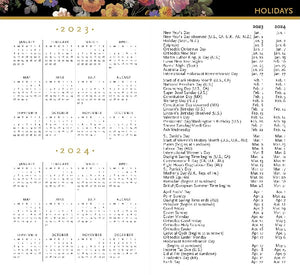 Peter Pauper 2-Year Pocket Planner | 2023-2024 Midnight Floral