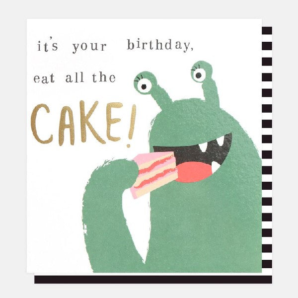 Little Monsters Eat Cake Birthday Card